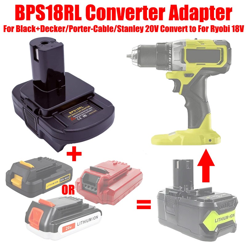 Black+Decker Tool Cordless - Adaptor Baterai ALASICKA BPS18RL untuk Baterai