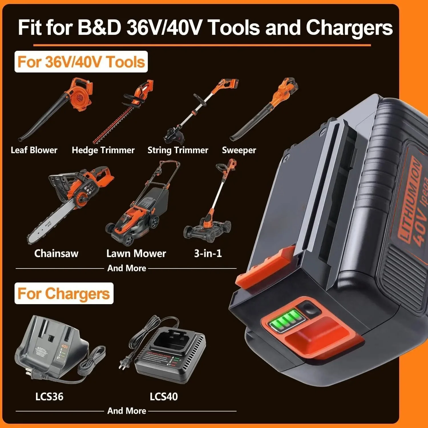Baterai Lithium-Ion 40V 4000mA - Black+Decker Tool Cordless ulasan dan harga